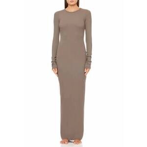 knit midi long sleeve dress Lucia Knit Midi Dress in Burgundy main image 0